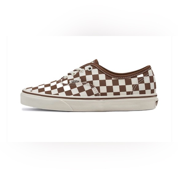 NIB Vans Authentic Brown/White Check Sneakers Size 6.5 - Picture 2 of 6